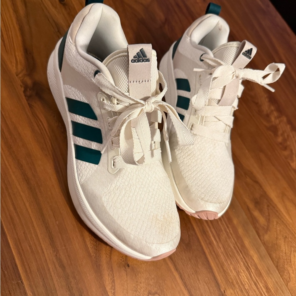 Adidas White and Green Sneakers